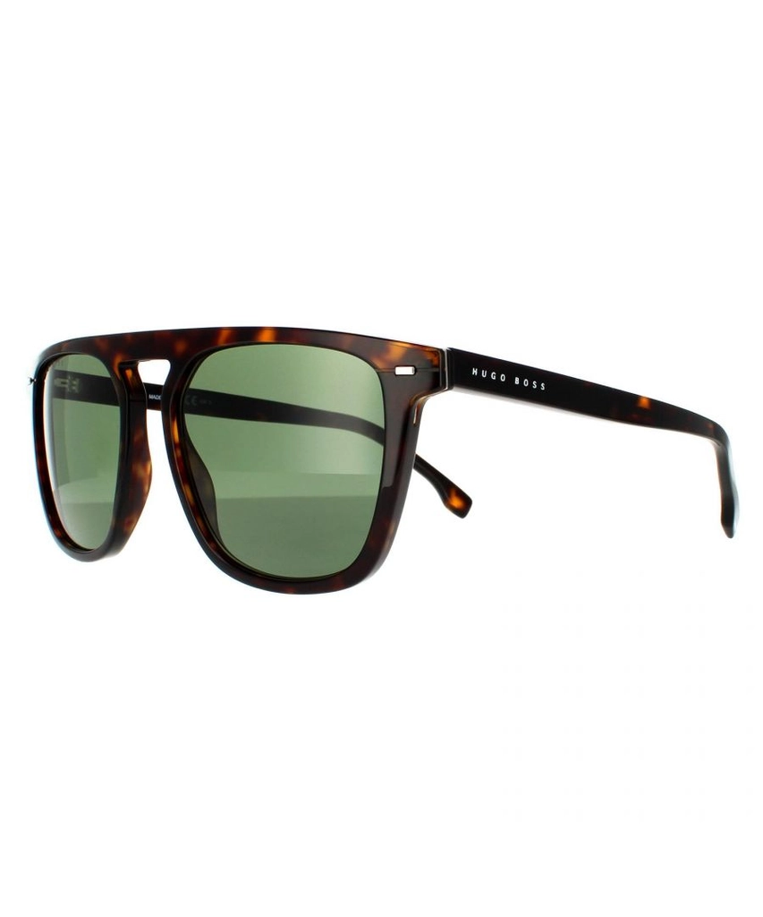 Hugo Boss Square Mens Dark Havana Green Sunglasses - Brown - One Size